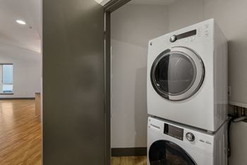 a washer and dryer in a laundry room